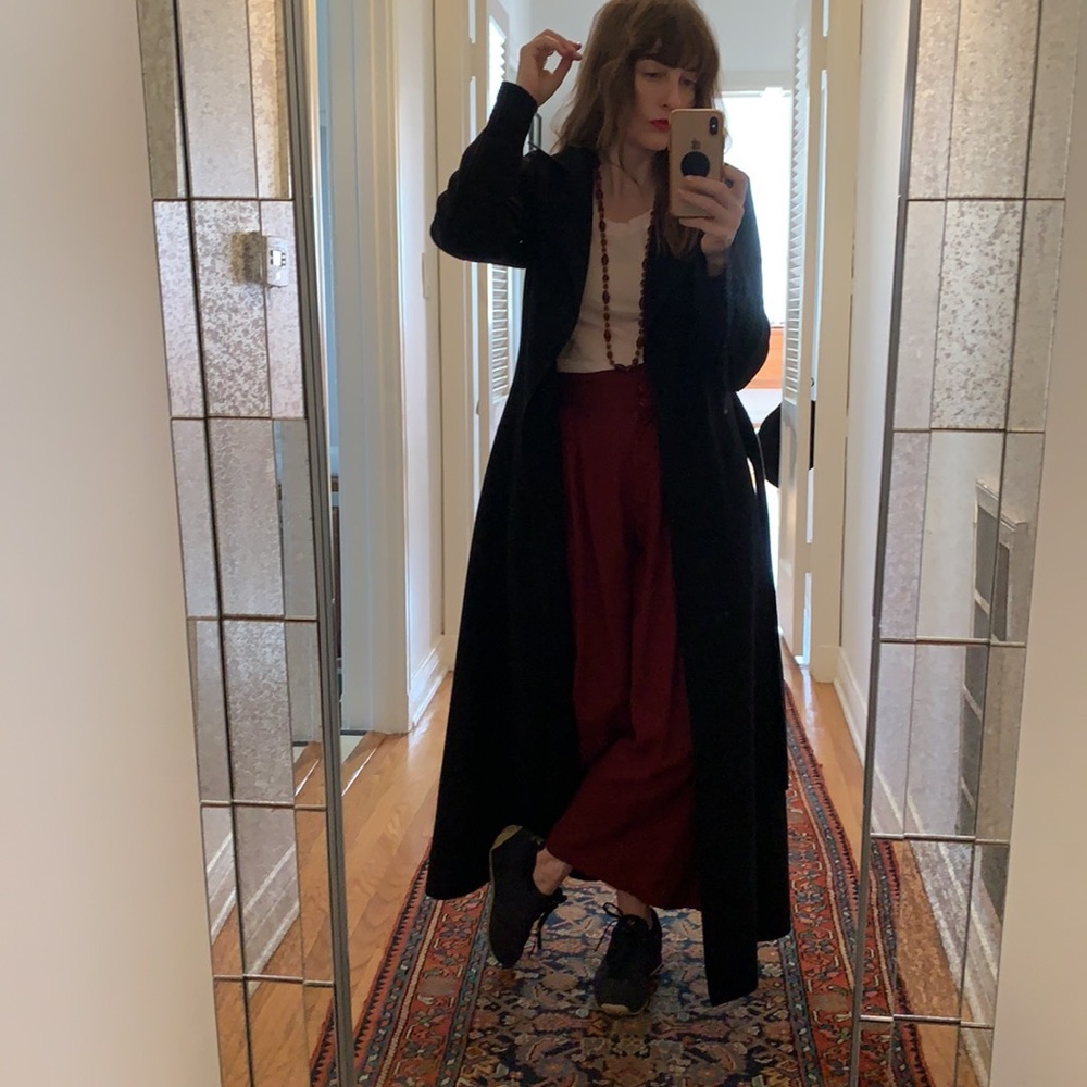 BARENA VENEZIA Black Wool Maxi Coat, IT 40 - Picture 4 of 13